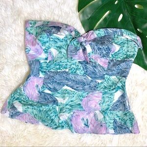 ANTHROPOLOGIE floral abstract sweetheart tube top